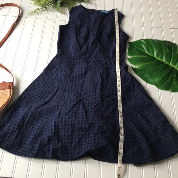 Cynthia rowley eyelet sleeveless blue dress - Picture 2 of 10